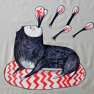 Wald 2. Screenprinting on fabric