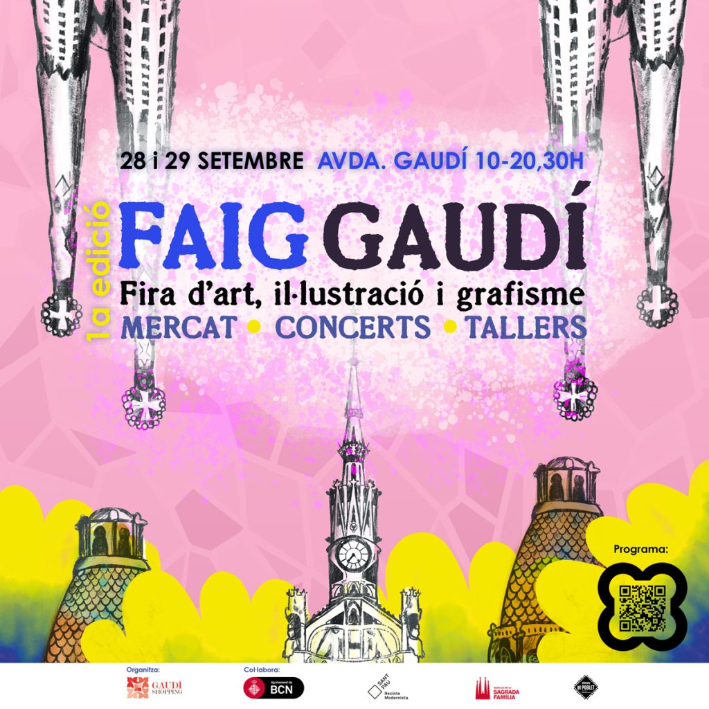 art fair barcelona poster gaudí illustration selfmade